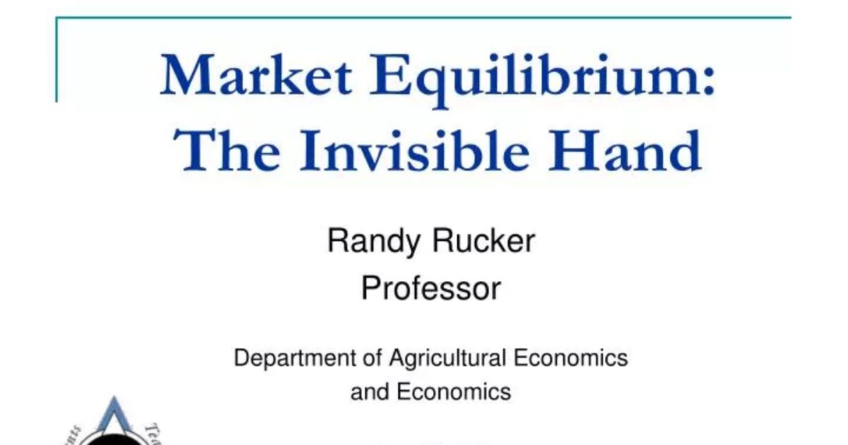 Market Equilibrium and the Invisible Hand