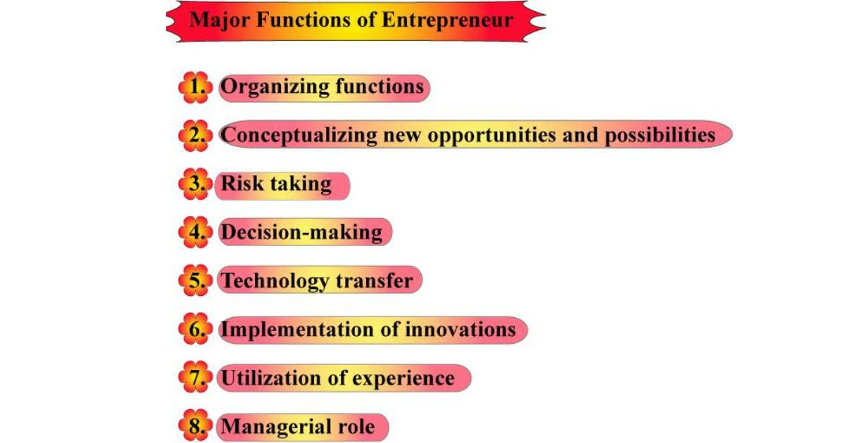 What Are The Functions Of An Entrepreneur
